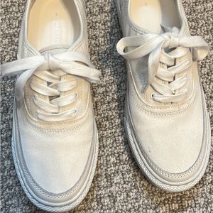 New ALL SAINTS White Suede Sneakers shoes 36 7